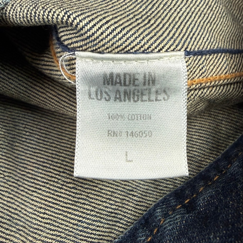 Buck Mason Denim Jean Jacket Mens Large Blue Dark Wash Flap Pockets USA New NWT - Picture 4 of 6